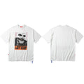 Oversize Hip Hop T Shirt Men Streetwear Harajuku Masked Man Print Tshirt Short Sleeve Cotton Casual T-Shirt Black Plus Size